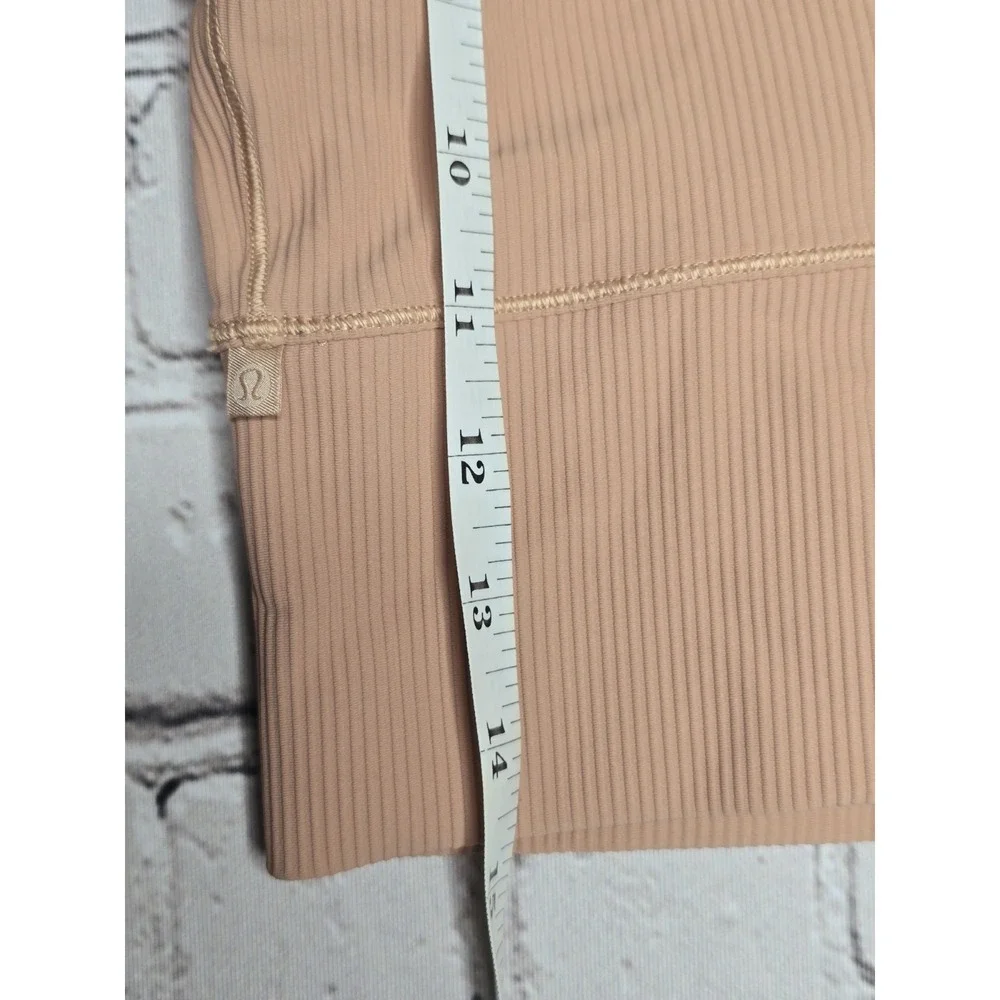 Lululemon Power Pivot Tank‎ Top Ribbed Pale Nude Blush Pink Size Extra Small XS